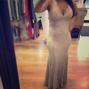 Gorgeous Lace  pale pink gown.